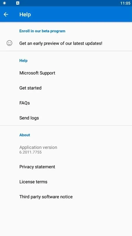 Screenshot of Microsoft Authenticator App